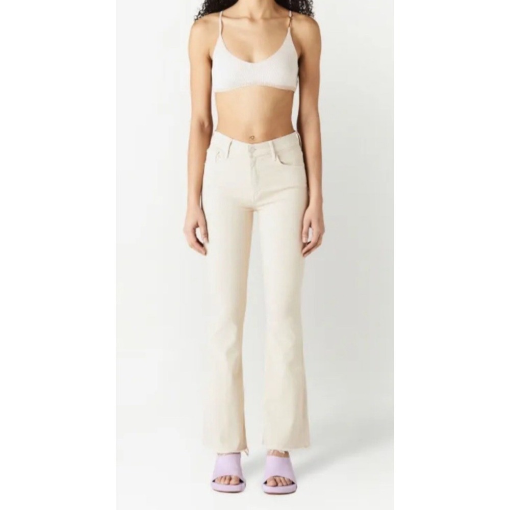 Mother Jeans The Weekender Play Date Flare Eggnog Ivory Denim Women's 29 NWOT‎